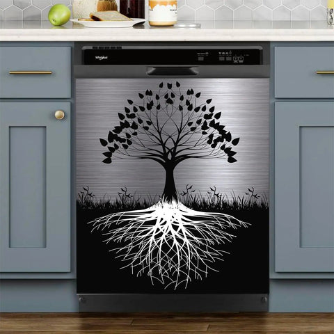 Nature Inspired Tree Design Magnetic Dishwasher Cover 23x26 Inch Large Metal Front Door Panel Sticker Fits Most Dishwashers