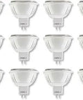 Pack of 12 MR16 LED Light Bulb 75W Equivalent Dimmable 570 Lumen 3000K Bright White 35 Degree Flood Beam GU53 Bi Pin