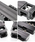 Top Tier Linear Actuator Delivers Dead Set Precise Point Oh One Millimeter Accuracy Heavy Duty Forty Kilogram Load Capacity Compatible With Nema Motors For Cnc Builds And Robotics Built To Rock Your Daily Workflow. Close-up of black linear actuator components.