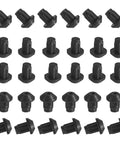 30 Pc Stove Grate Foot Cushions Set For Gas Stoves, Silicone Rubber Feet Pads arranged in rows on a white background