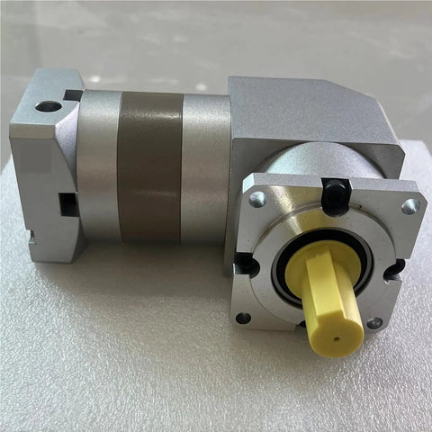Heavy Duty Slick 90mm Planetary Speed Reducer Gearbox With 40 To 1 Ratio exhibiting robust metal construction for Nema34 motors.