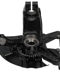 Front view of Front Left Wheel Hub Bearing And Steering Knuckle Assembly For VW Beetle Cabrio 2010 And Beetle 1998 To 2010 Golf 1999 To 2010 Jetta 1999 To 2005 Driver Side Replacement OEM Grade Heavy Duty Easy Install