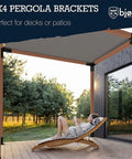 Modular Pergola Kit With Easy DIY Hardware And Elevated Wood Stand No Brainer Setup Powder Coated Steel Brackets In Silver Gray
