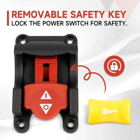 Table Saw Replacement Switch For Ryobi Craftsman 4 Pole On Off Safety Power Switch 125V And 250V with lock key shown in image
