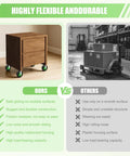 8 Inch Pneumatic Plate Caster Set Featuring Air Filled Rubber Tires And Galvanized Steel Plates on a mobile cart in a comparison graphic.