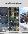 Heavy Duty Galvanized Steel EV Charger Wall Mount Enclosure Weatherproof Protective Cover shown in underground, outdoor, and villa garage.