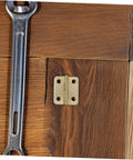 40 Pcs Small Brass Mini Hinges Hardware Kit With Screws For Jewelry Boxes Dollhouses And Wooden Crafts on wooden surface