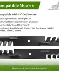 Three Pack Mower Blades For 48 Inch Decks Fit Hustler Bad Boy Scag Bunton Great Dane Replaces 482877 481706 795757 and others