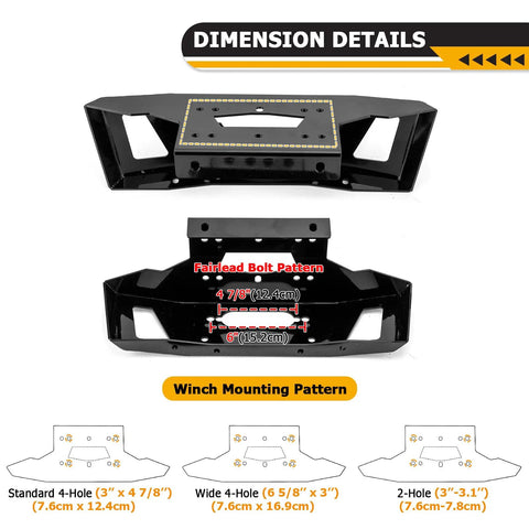 Winch Mounting Bracket Plate For Polaris RZR XP 1000 2024 2025 2026 Not For 2014 2023 Models dimensions and bolt pattern