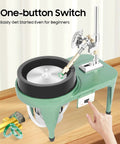 Durable 180 Watt Gem Faceting Machine And Jade Polisher Spins At 2800 Rpm shown with on-button switch on wood surface