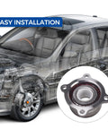 Easy installation of Plug-And-Play Rear Wheel Bearing Hub Assembly for Nissan Frontier, Xterra, and Suzuki Equator; close-up view.