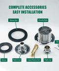 Complete accessories of Heavy Duty Tub Drain Kit With Slick Push Pull Bathtub Strainer And Durable Zinc Alloy Body Plus Classic Chrome Finish.