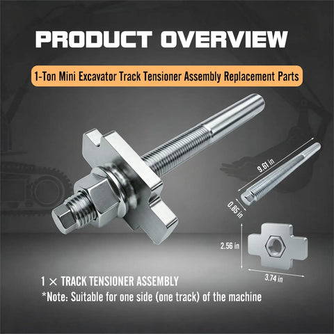 Durable Replacement Track Tensioner Assembly For 1 Ton Mini Excavator Fits One Track Easy Install DIY Friendly Heavy Duty Part For Small Digging Jobs Includes Hardware And Reliable Performance For Long Life. 1-unit kit with hardware