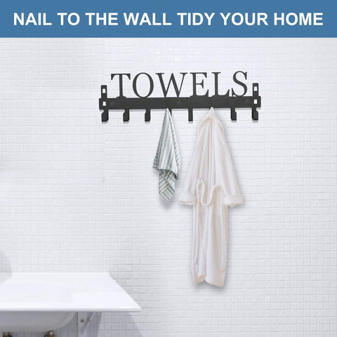 Over The Door Towel Rack With 8 Heavy Duty Hooks Wall Mount Option must have space saver rust resistant manganese steel