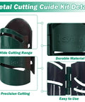 Close-up of Magnetic Heavy-Duty Metal Pipe Cutting Guide Kit 1-5/8 Inch showing durable material and precision cutting details.