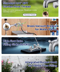 Image displaying features of Heavy Duty Wall Mount Mop Sink Faucet With Vacuum Breaker Eight Inch Center Three Quarter Inch Hose Thread