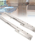 Heavy Duty 15.6 Inch Stainless Steel Folding Wall Shelf Bracket Hinge with smooth edges in a kitchen setting