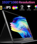 15.6 Inch Portable Monitor Fhd 1080P Usb Type C Hdmi IPS Glare Free Gaming Laptop External Display showing vibrant colors and sleek design.