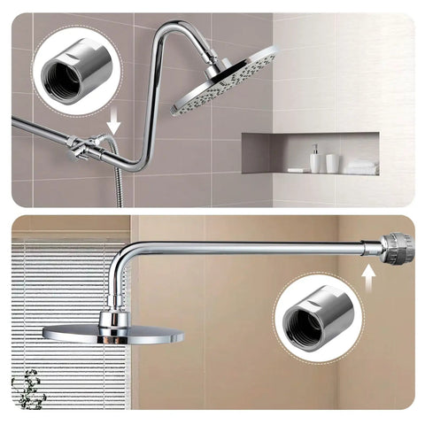 Brass Shower Pipe Fitting Converter Adapter G1/2 Female to G1/2 Female Shower Coupling Chrome Finish for DIY Shower Arms and Heads in Home Bathrooms and RV Setups, brass, chrome, 0.75in