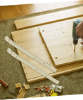 Installing Beefy Heavy Duty Drawer Slides 12 Inch Full Extension Steel Cabinet Sliders during DIY project.