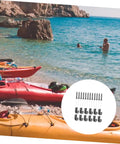 Tough As Nails J Hooks Bungee Tie Down Kit With Rivets And Washers 12 Piece Premium Heavy Duty Metal Fasteners for kayak use by the water.