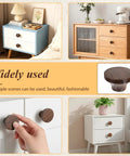 12 Pack Round Walnut Wood Drawer Handles 1.53 Inch Single Hole Cabinet Knobs on various furniture pieces