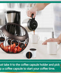 Two Piece Coffee Pod Holder Set With Large Capacity For 30 Cups Or 42 Pods Stainless Steel Cup Organizer With Coffee Mugs