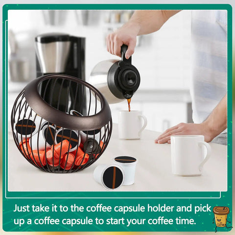 Two Piece Coffee Pod Holder Set With Large Capacity For 30 Cups Or 42 Pods Stainless Steel Cup Organizer With Coffee Mugs