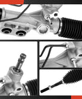 Hydraulic Power Steering Rack And Pinion For Nissan Frontier 2005 To 2020 Pathfinder 2005 To 2012 Xterra 2005 To 2015 With Inner Tie Rods And Dust Boots Left Hand Drive Only Replaces 49001ZG90A Smooth Responsive Steering Upgrade Plug And Play, close-up view of components.