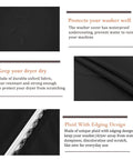 Features of durable waterproof washing machine cover 2 pack for top load or front load washers, showcasing protective materials.
