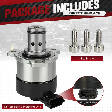 Bulletproof Fuel Meter Quantity Control Valve Pump Metering Unit For Freightliner Cascadia and Western Star DD13 DD15 DD16, includes screws.