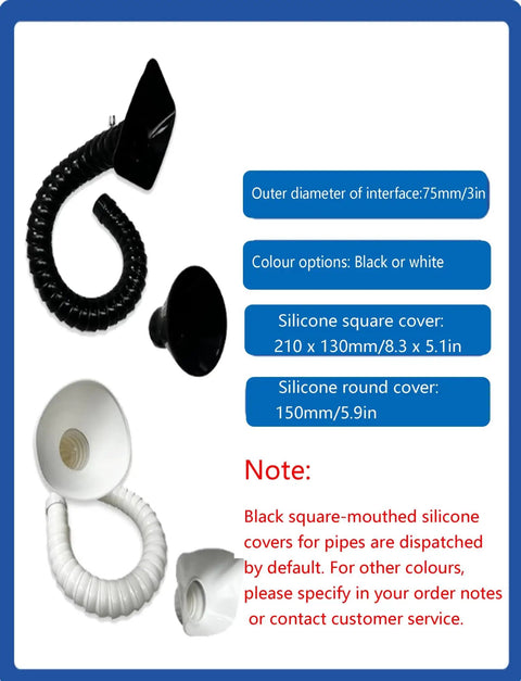 Industrial Pro Grade Fume Extraction Arm With Universal Swivel Joints For Soldering Stations showcasing black and white silicone covers