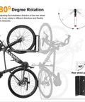 Swivel Wall Bike Rack Mount For Garage Storage Heavy Duty 3mm Steel Bicycle Hanger with adjustable arm holding a road bike.