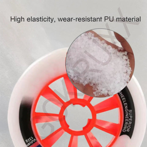 Close-up of Pro Inline Skate Wheels Set 2 Pack 90mm 100mm 110mm 125mm With 85A Hardness PU material details