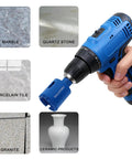 Real Heavy Duty 12 Piece Diamond Hole Saw Kit For Tile Concrete And Marble Offers Fast Dry Cutting With Hex Shanks And Tough Carry Case, drilling through marble, quartz, porcelain tile, granite, and ceramic.