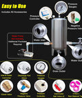 Built Tough 100 Gallon Stainless Steel Water Storage Tank With Vertical Well Pressure Tank And Pressure Switch For RV, Camper