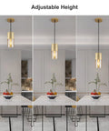 Dope Gold Pendant Lights 3 Pack Mini Modern Amber Glass Fixtures Adjustable Hanging Lamps for kitchen island