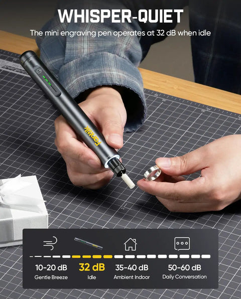 Person holding F2 Master Kit Mini Cordless Rotary Tool All In One With 5 Speed 25000 RPM Engraving Pen for DIY enthusiasts