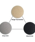Color options for All In One Auto Roof Headliner Repair Kit: beige flannelette, grey grid, black grid.