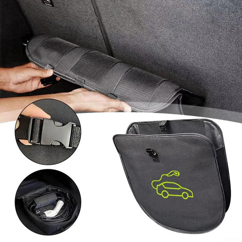 Keep Your Setup Tight With This Roll Out Ready EV Cable Tote built to haul heavy duty cords with adjustable strap for car.