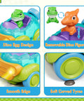 Dino RC Car For Toddlers Tot Friendly With Lights And Music Rechargeable Remote Controlled Dinosaur Toy For Ages 2 3 4 Years Old