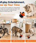 Totally Interactive Cat Butterfly Toy With Sensor Flight And Realistic Wing Motion That Sparks Hunting Instincts, Durable Plush Flapping Butterfly For Solo Indoor Play, Yellow 1pc. Cat playing indoors