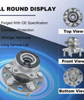 Rear Wheel Bearing And Hub Assembly For 4WD And AWD Vehicles Compatible With 2007-2008 Dodge Caliber And 2007-2017 Jeep Compass Patriot 5 Lug Rear Axle Reference 512333 5105770AD BR930649 HA590230 featuring corrosion protection and long service life in multiple views