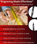 Tough As Nails Tungsten Carbide Scribing Pen, Lightweight Metal Engraver with grip marking wood with measuring tape.