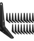 Beefed Up Heavy Duty Black Metal Floating Shelf Brackets Set 4x3 Inch L Brackets For Wall Mount Corner Brace Support 20 Pack