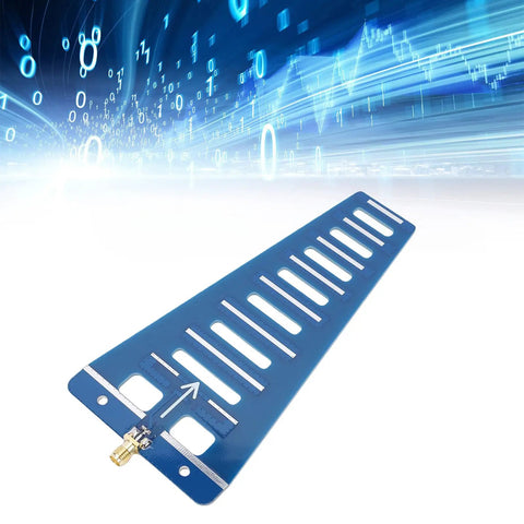 High Gain 2.4 GHz Directional Antenna for Drones and WiFi Gear, 13 dBi Narrow Beamwidth with rugged PCB against digital background