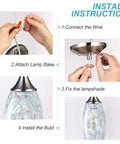 Installation guide for Three Light Pendant Set For Kitchen Island With Hand Blown Blue Glass Shades Chrome Canopy Adjustable Cords Coastal Chic Modern Vibe Pendant Lighting For Dining Room And Living Room.