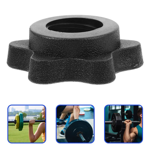 Two Pack Black Plastic Barbell Clip Collars For 1 Inch Bars Portable And Versatile Weightlifting Clips For Strength Training Equipment Great For Home Gym Or Studio Use With Secure And Stable Grip For Tough Workouts, close-up view