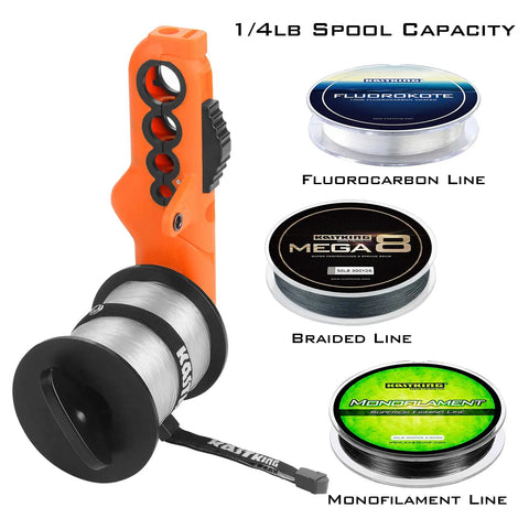 Radius Must Have Fishing Line Spooler With Patent Pending Design For Spinning And Casting Reels Twist Free Line Spooling On The Go Portable Compact Spool Holder One Quarter Pound Capacity Soft Touch Clamps Protect Rod Blanks Adjustable Tension Bands, 1/4 lb capacity