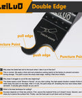 Six-Piece Oscillating Tool Hook Knife Blade Set with double-edge detail and puncture points, compatible with DeWalt, Dremel, Milwaukee